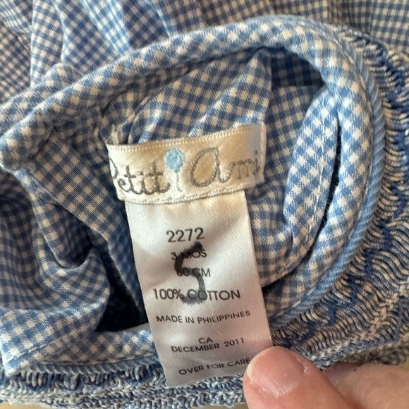 Blue & white smocked dress - Picture 3 of 3